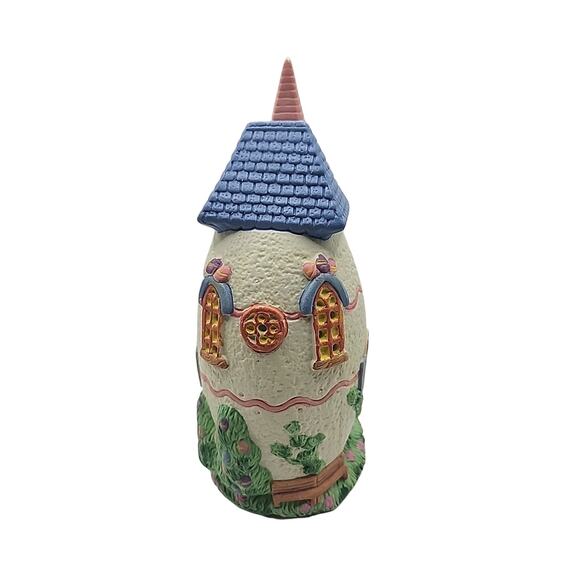 Vtg Deluxe Easter Collectible Egg Church Porcelain House Bunny Spring Hand Paint - Picture 5 of 13